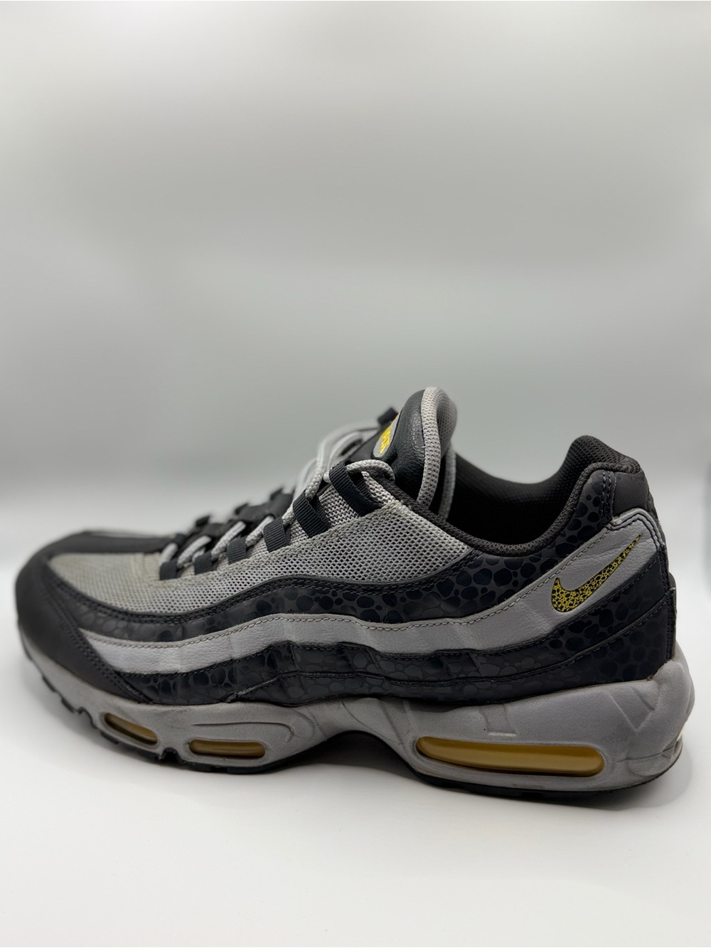 Nike Air Max 95 ‘Safari’ Men's Gray and Black Air Max Sneakers with Yellow